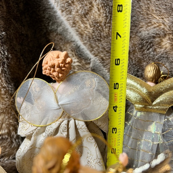 Vintage Victorian Angels Ornaments /tree Topper Porcelain White Gold Lace Lot 4 - Picture 6 of 12